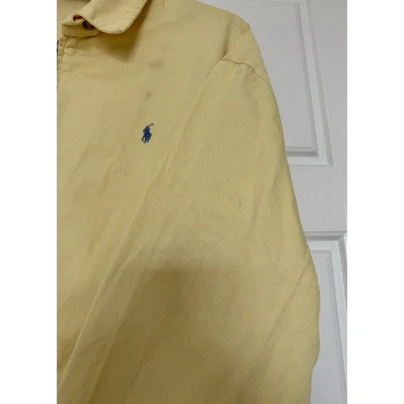 Vintage Polo Ralph Lauren Made In USA Men's Harrington Zip Yellow Jacket Size XL